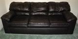 Black Leatherette Sofa:  great for Home, Office or College Dorm (83"W x 38"D)