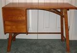 Exquisite Heywood-Wakefield Mid-Century  Modern Desk with turned faux Bamboo Legs,  matching chair not Shown