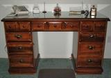 Vintage News Print Drawer Bottom 7-Drawer Student Desk