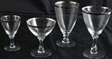"Wedding Band" by Fostoria Platinum Band Crystal Stemware: Water Goblet (6), Iced Teas (7), Champagne (2)', Clarets (11) 