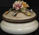 Vintage Capodimonte Porcelain Powder Box