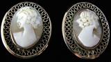 Vintage Cameo Clip Earrings