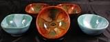 Dryden Arkansas Mid Century Pottery Cereal Bowls of Native Clays & Quartz all with Original Labels.