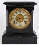 Ansonio Antique Black Case Iron Case Time & Strike Mantle Clock (10"H x 8 1/2"W x 4 1/2"D)