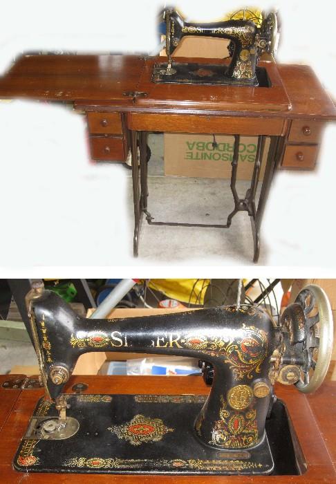 Singer Sewing machine and cabinet - vintage