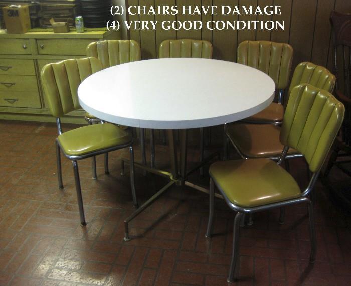 White Retro table and 6 chairs