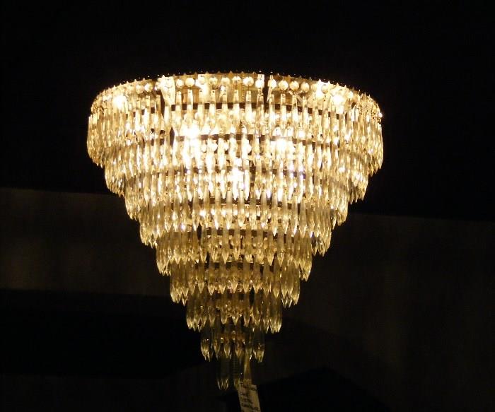 Vintage 9 Tier Crystal Chandelier. We have 3 of these