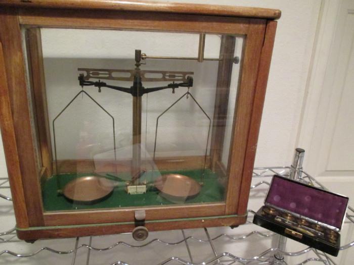 Antique Scale with Weights