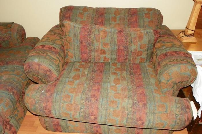 Overstuffed Chair and Sofa