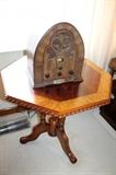 Side table with Philco Baby Grand Cathedral reproduction radio