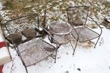 Metal chairs and table