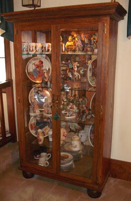 Antique Oak Curio Cabinet. 