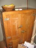 Antique hickory ice box in beautiful condition.