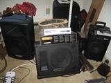 Amplifiers, speaker cabinets ,microphone's.