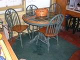 Pedestal tile top table and chairs