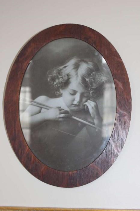 Nice antique wood frame with print