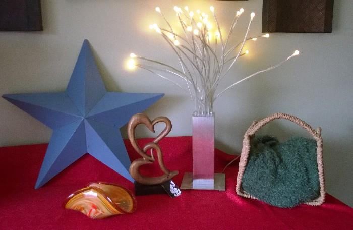 Lite, star for wall, candy dish, basket and decoration.