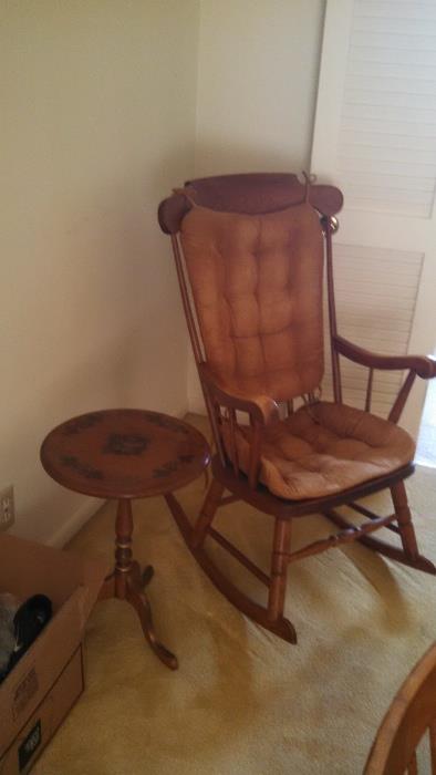 Rocking Chair & Ethan Allen Table