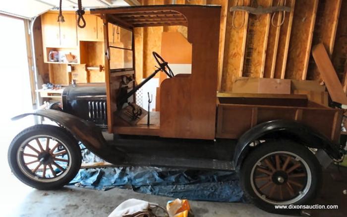 Available for Online Bidding at Dixons Auctions, copy and paste this link to bid:  https://www.proxibid.com/asp/LotDetail.asp?ahid=4548&aid=93297&lid=24048768&title=1921-Ford-Model-T-Pick-Up-Truck-Restored-In-1983-84-4-Cylinder-Motor-Ele