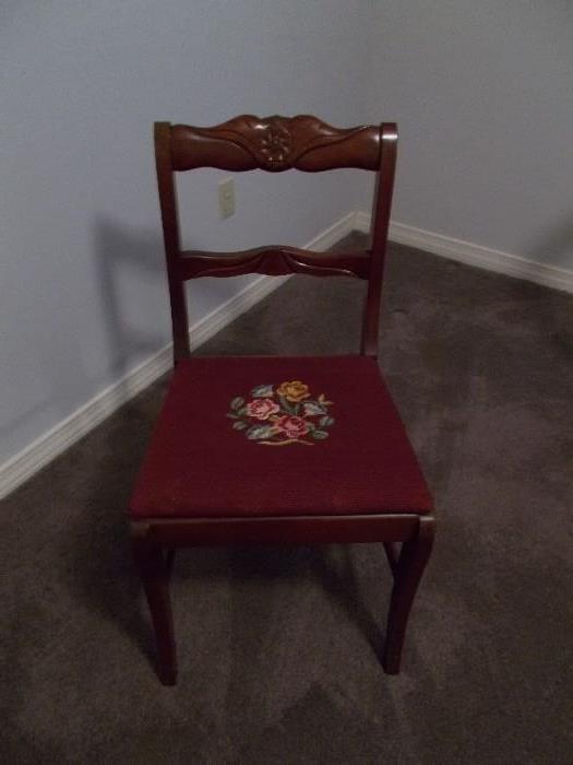 VINTAGE Side Chair - Needlepoint Seat
