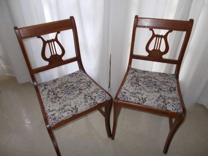 VINTAGE Pair of Harp Chairs...Upholstered Seat - Sold as a Pair!!