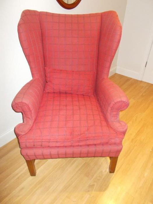 Red Wing Back Chair