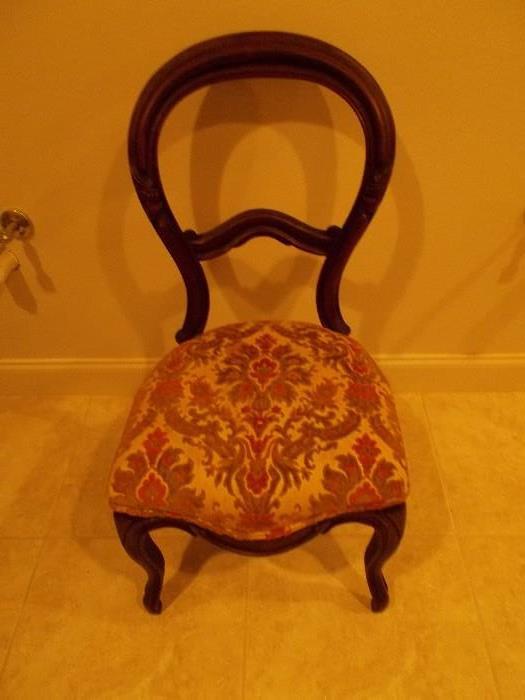 ANTIQUE Walnut Balloon Back Upholstered Chair - 1870's - from Colorado