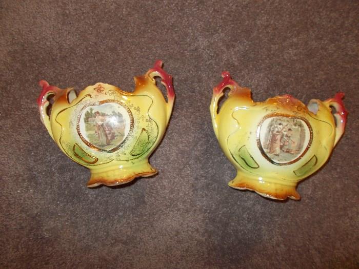 2 Victorian Low Vases - will be sold separately...