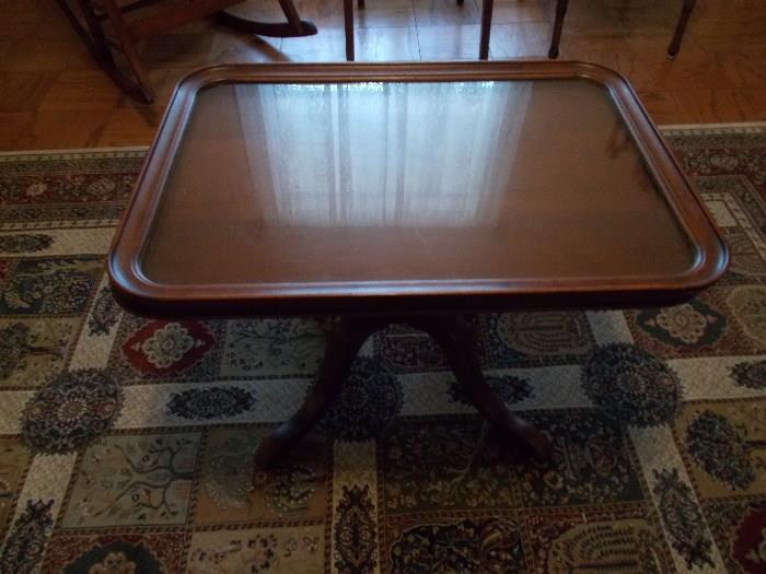Vintage Coffee Table with "Lift Off" Tray with Glass Top - COOL!!!!!!