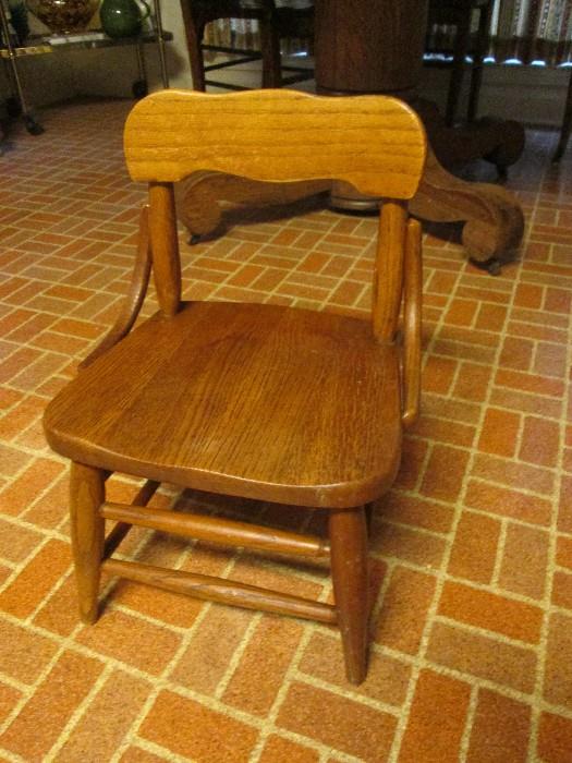 Vintage child's oak chair