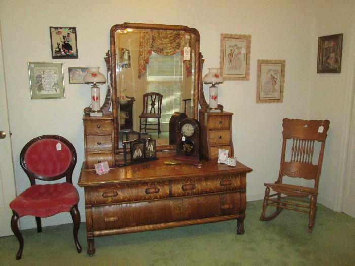 Antique Tiger Oak dresser