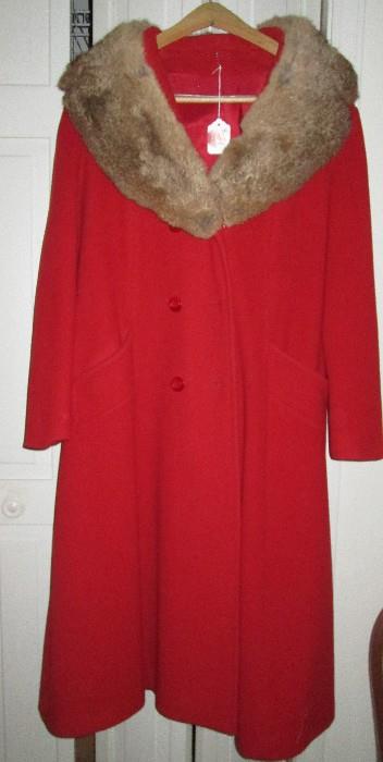 Vintage Raccoon collar wool coat