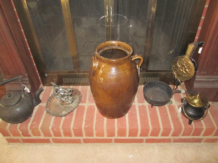 Antique cast iron fireplace items