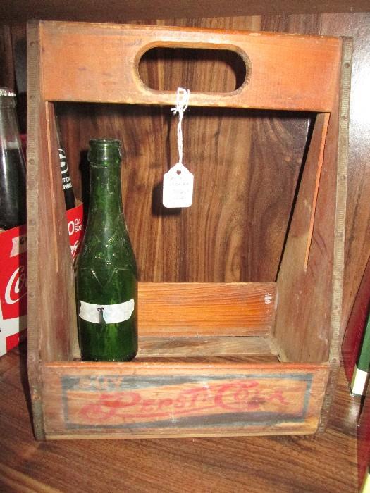 Antique wooden Pepsi Cola bottle carrier 
