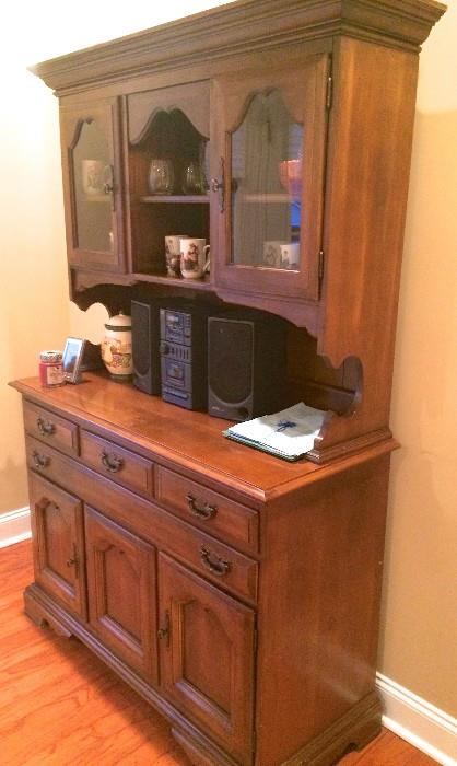 Vintage hutch with glass-front cabinets and lots of storage