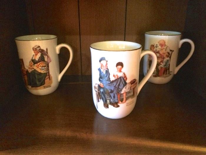 Norman Rockwell mug collection (8 total)