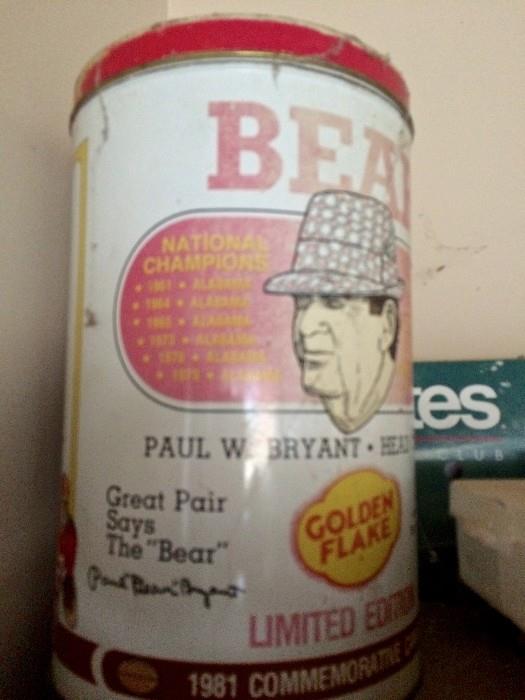 1981 Bear Bryant Golden Flake tin