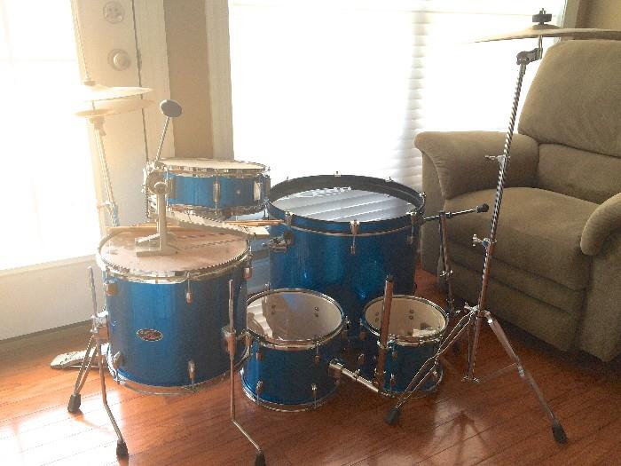 PDP drum set, partially assembled