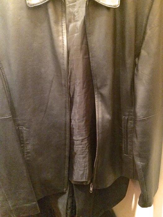 Women's short leather coat