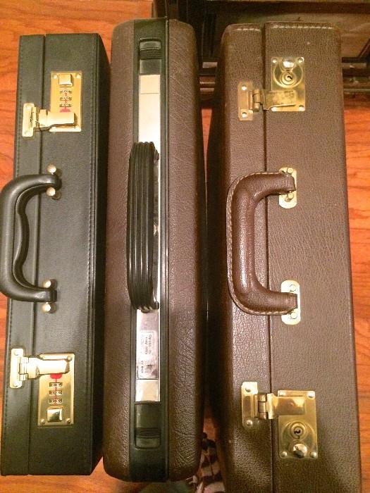 Men's leather and hard shell Samsonite briefcases