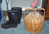Rubber Boots, Wicker Lamp