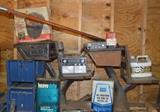 Antique Iron/Wood Student Desks, Radios, Etc.