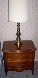 1 of 2 Dixie Nightstands & Brass Lamps