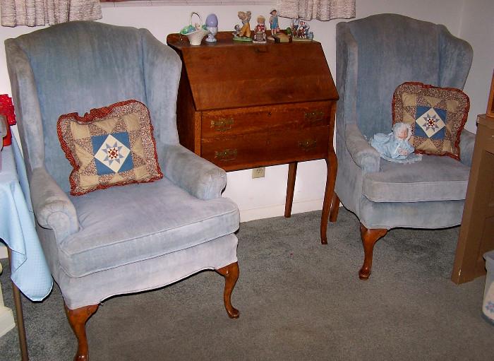 2 Wing Back Chairs