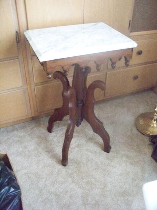 marble topped side table