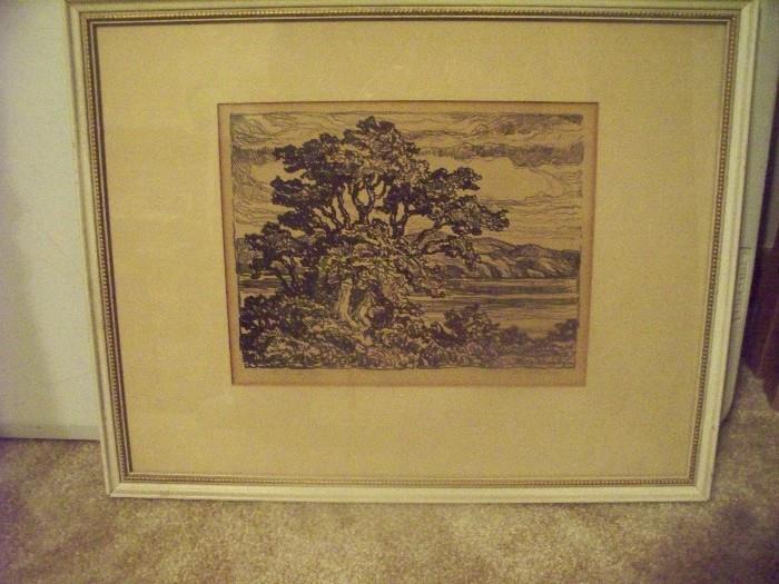 7 X 10 Berger Sandzen lithograph (signed)  "The Friendly Lake"