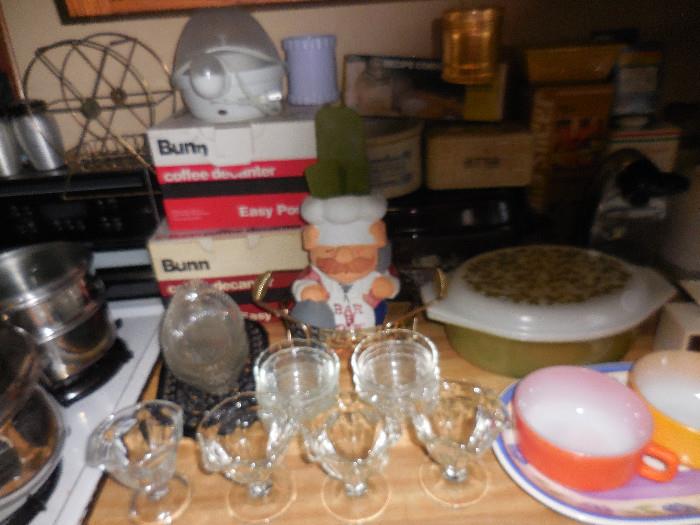 Vintage Sundae Glassware, Pyrex ,Gadgets