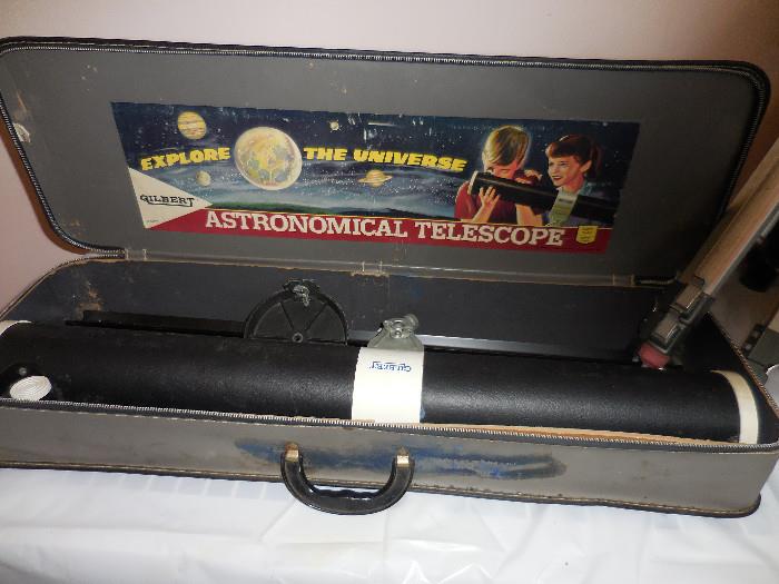 Vintage Gilbert Astronomical Telescope with Case
