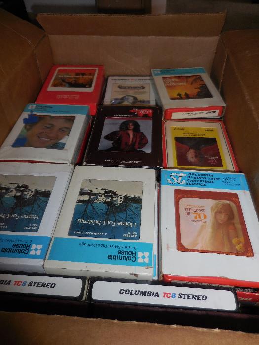 Box of all different 8 Tracks