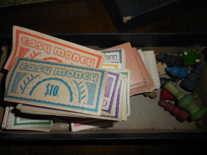 Vintage Easy Money Money..game Pieces, Box